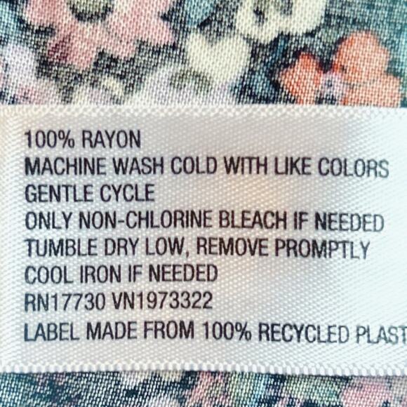 Wild Fable Black Floral Dress Puff Sleeves Key Hole Opening w/ Tie Size Small - Picture 8 of 8